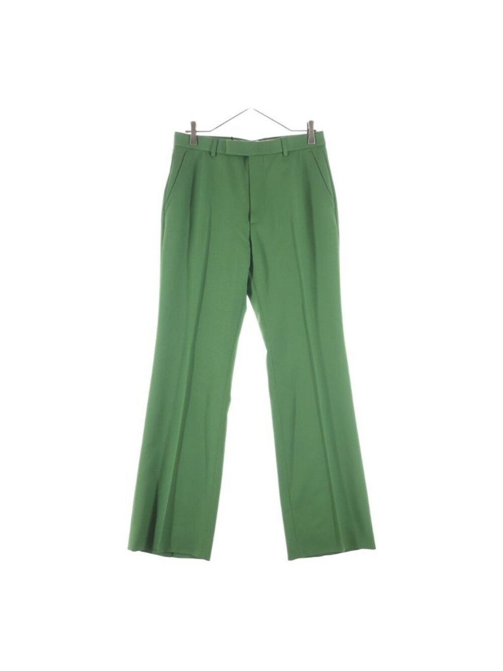 Gucci Pleated Straight Pants Trousers Wool Green